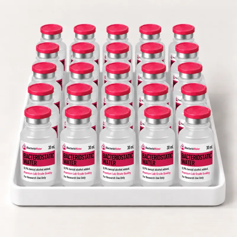 25-vial pack of bacteriostatic water, sealed 30 mL vials
