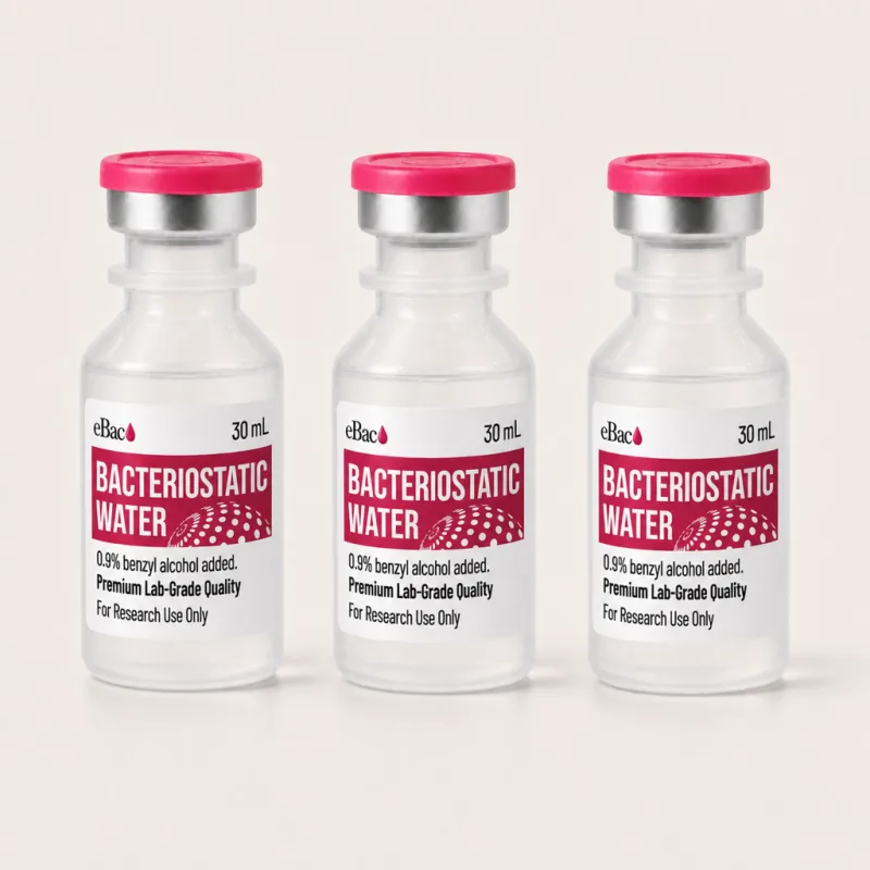3-vial pack of bacteriostatic water, sealed 30 mL multi-dose vials
